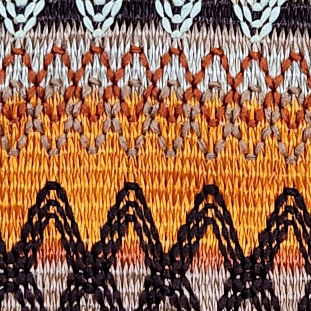 Resortwear Crochet Midi Dress 4XL Bodycon Zig-Zag Boho Chic Modern Halter Orange - Picture 3 of 16